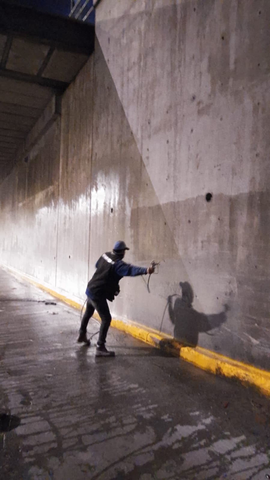 Detalle de los trabajos realizados en el puente deprimido