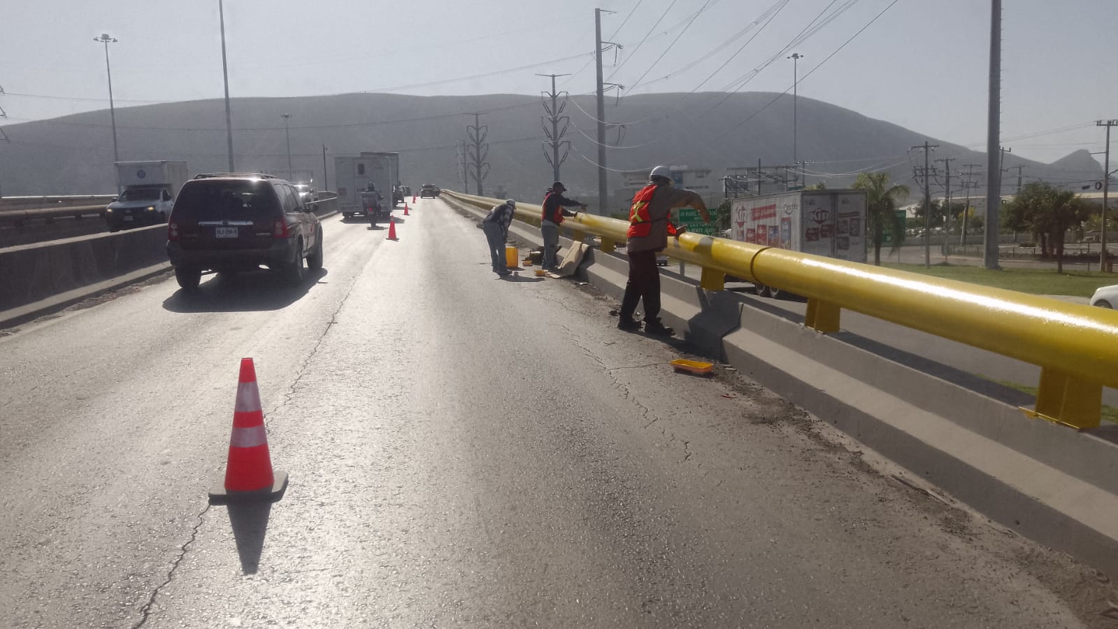Detalle de los trabajos realizados en el puente Sendero